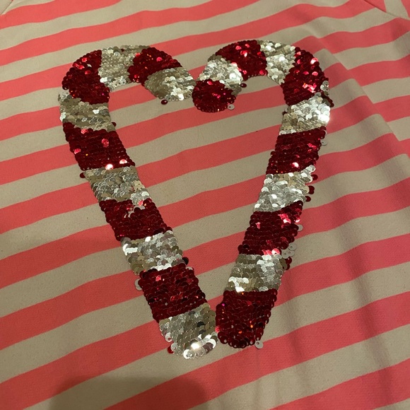 🤍Crewcuts cute neon pink and white sequin reversible sweatshirt💕 - Picture 4 of 5